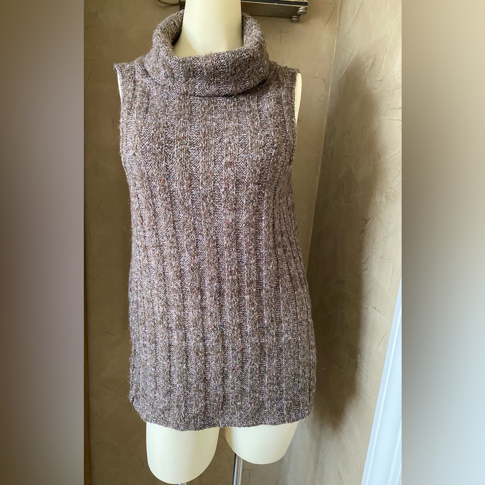 Altar'd State Striped Knit sweater sleeveless turtleneck, S